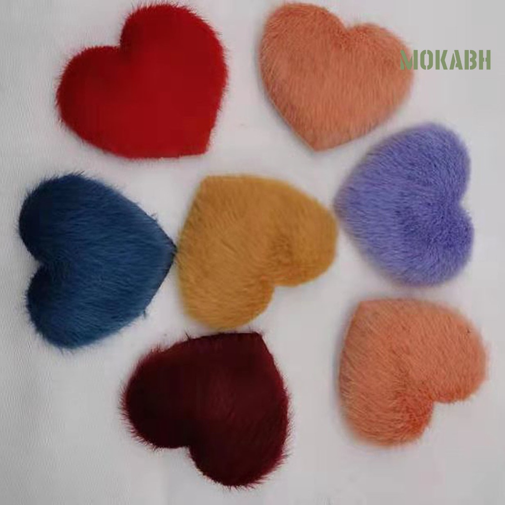 Kẹp Tóc Hình Trái Tim Bằng Lông Chồn Giả Màu Sắc Ngọt Ngào Chống Trượt Thời Trang Mùa Đông Cho Bé