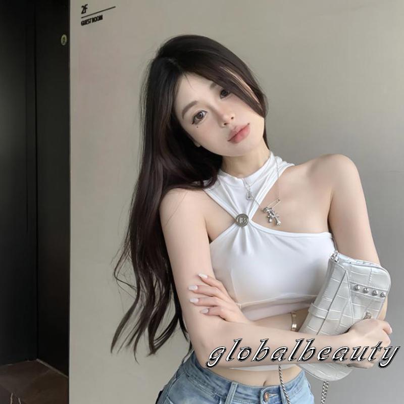 Áo Croptop Hai Dây Màu Trơn Dáng Ôm Thời Trang Mùa Hè Dành Cho Bạn Nữ