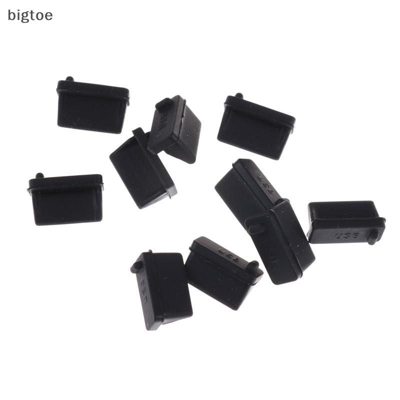 Set 10 Nút Cao Su Bịt Ổ Cắm USB Chống Bụi Màu Đen