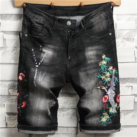 Quần Short Denim Thêu Hình Rồng Phong Cách Thời Trang Mùa Hè Mới 2023