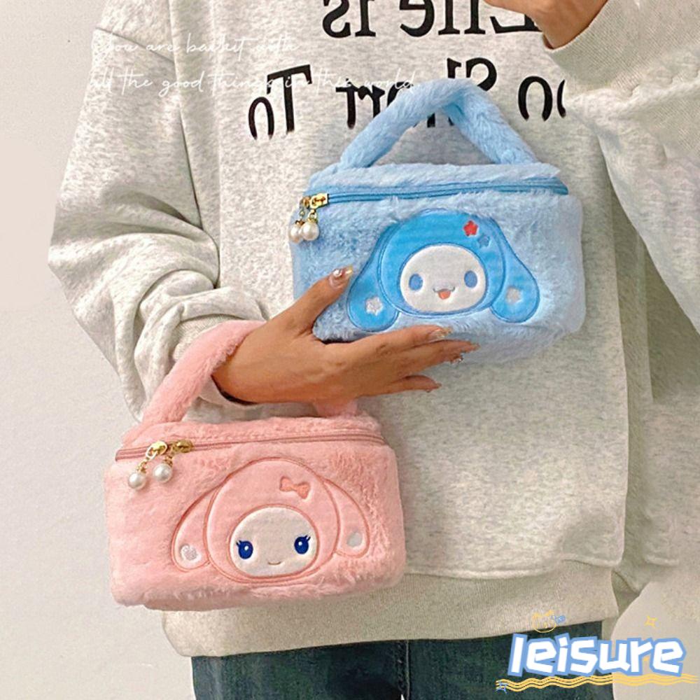 Túi Đựng Đồ Trang Điểm Sức Chứa Lớn Họa Tiết Chó Cinnamon / Cún Kuromi Melody Dễ Thương