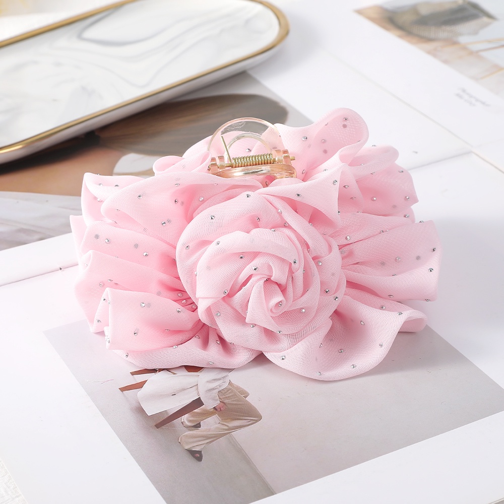 Haimeikang Kẹp Tóc Nơ Lưới Kích Thước Lớn Hai Mặt Ngọt Ngào Cho Nữ