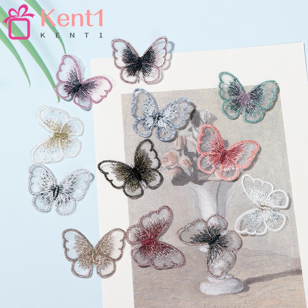 Set 10 Tấm Vải Ren Polyester Hình Bướm May Viền Tua Rua Hòa Tan Trong Nước