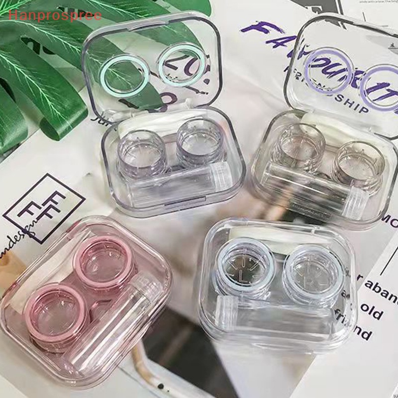 Hanprospree > Hộp Đựng Kính Áp Tròng Trong Suốt Có Thể Mang Theo Phong Cách Lạnh Đơn Giản Kèm Nhíp Gắp