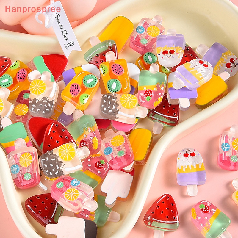 Hanprospree > 10 Miếng Dán Trang Trí Tủ Lạnh / Điện Thoại Hình Que Kem Trái Cây Diy