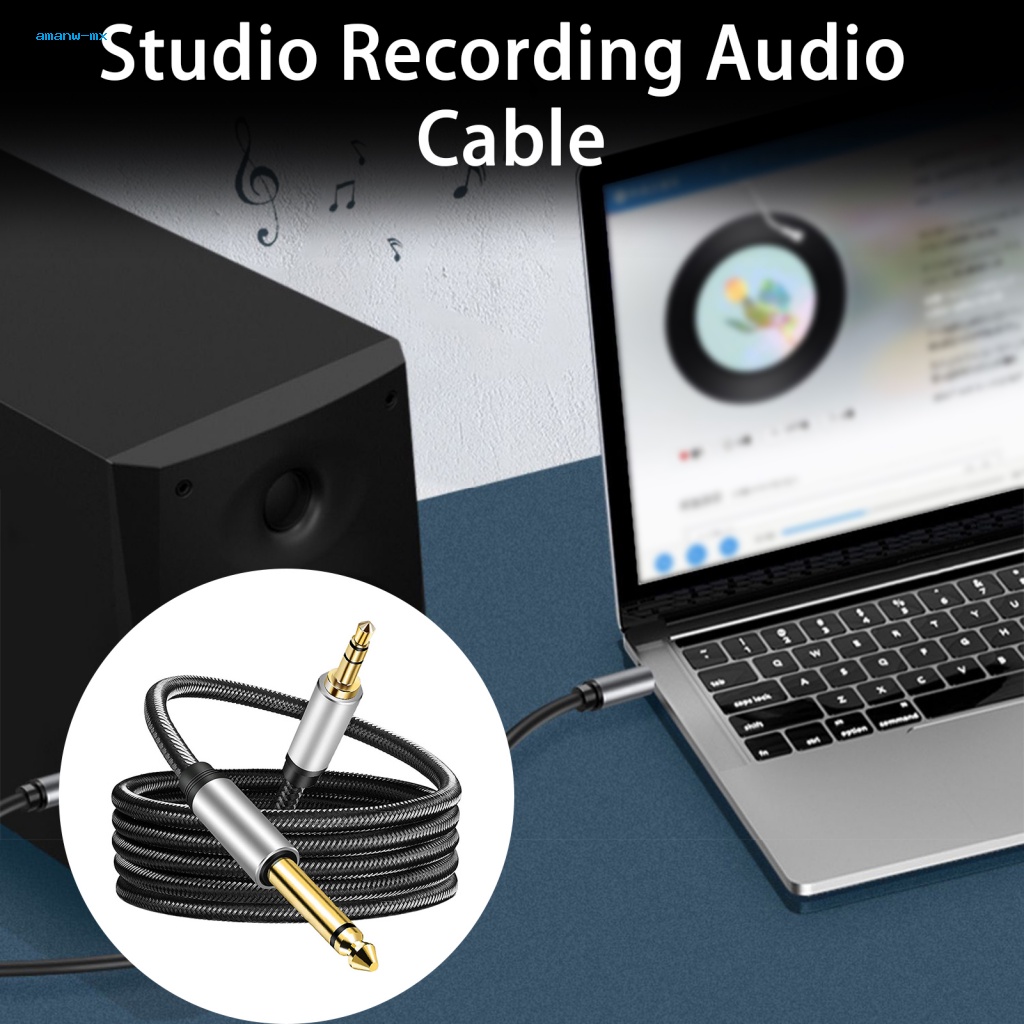 Dây Cáp Âm Thanh Truyền Tải Âm Thanh 35mm Trs Sang 65mm Ts Độ Trung Thực Cao Chống Ăn Mòn Cho Studio Guitar Amps Và Kênh 6ft