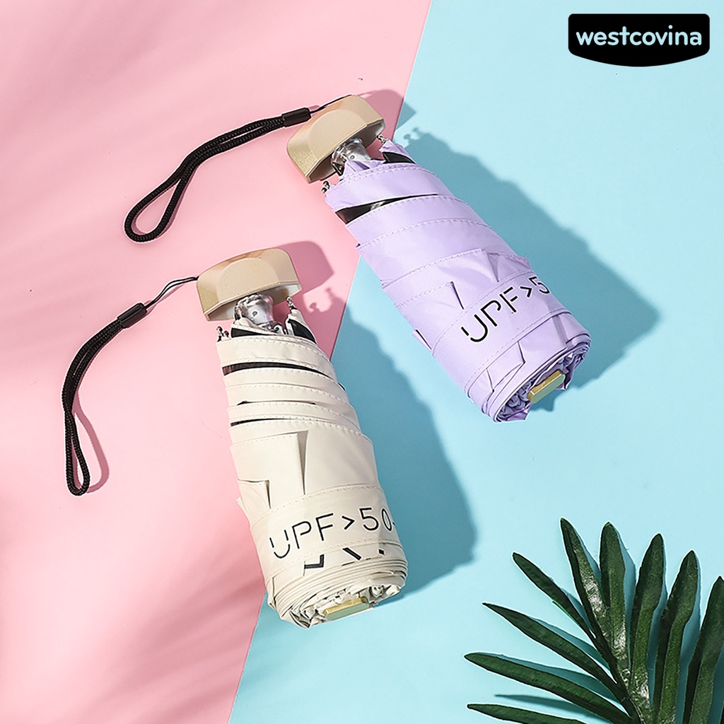 [COD]☁Dù Gấp Năm Khúc Bằng Vải Chống Rơi Có Túi Đựng Dành Cho Đi Mua Sắm