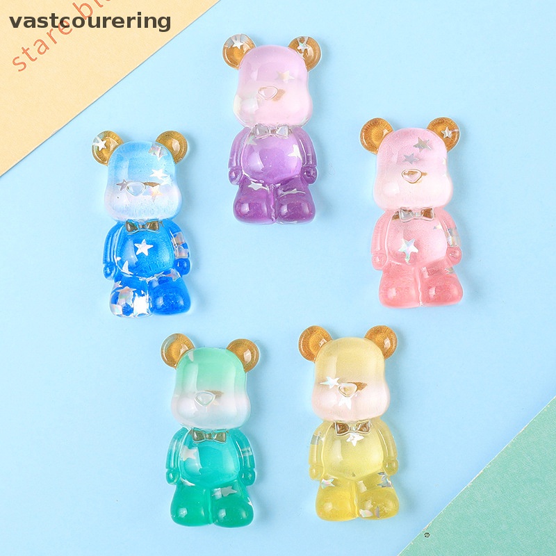 Vast Kẹp Tóc Nhựa Resin Trong Suốt Hình Gấu Hoạt Hình Kawaii Đáng Yêu