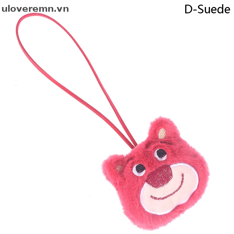 Uloveremn Nhãn Dán Tên Dạng Thú Nhồi Bông Hình Gấu Dâu Hoạt Hình Chống Thất Lạc Trang Trí Túi Xách