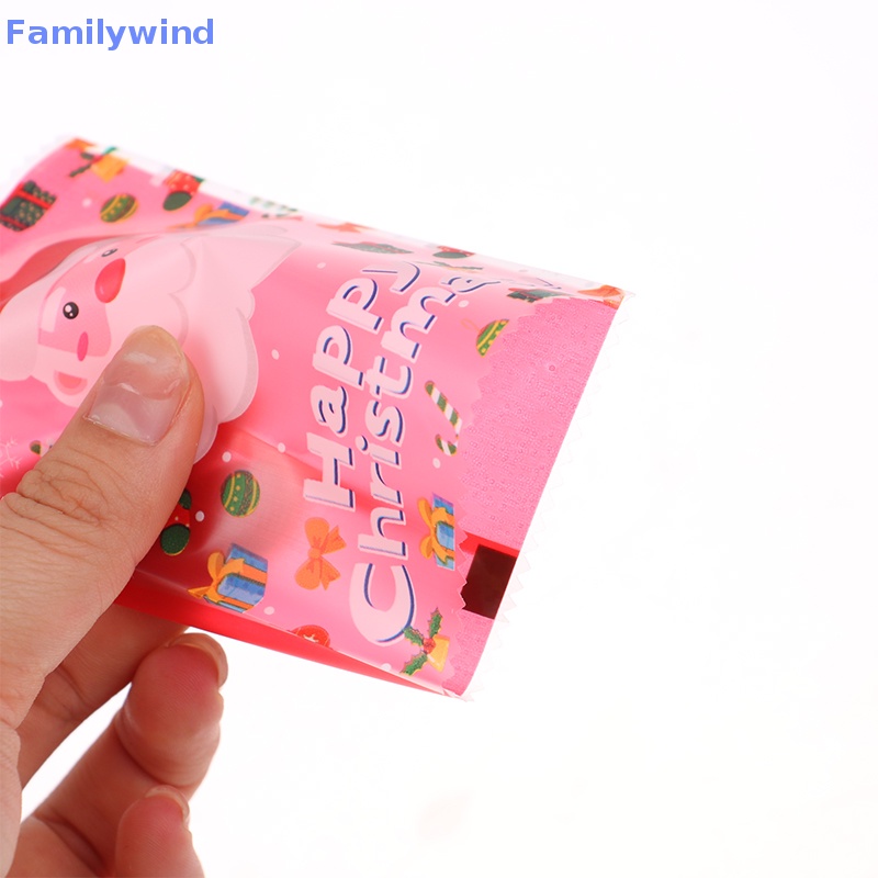 Set 100 Túi Trong Suốt Đựng Bánh Kẹo Họa Tiết Hoạt Hình Giáng Sinh