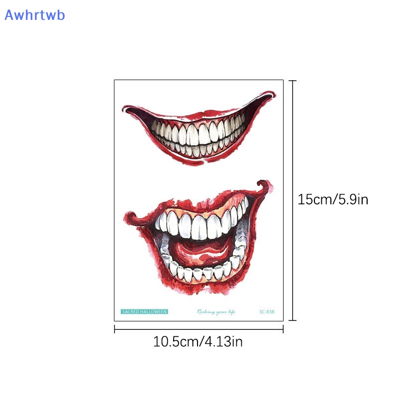 1 Tấm Hình Xăm Dán Tạm Thời Chống Nước Hình Vết Thương Kinh Dị Halloween Mới