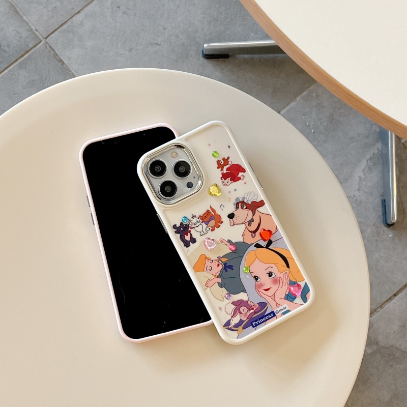 Ốp Điện Thoại Silicon Dẻo Mạ Điện Chống Sốc In Hình Công Chúa Hoạt Hình 3D Cho iPhone 14 13 12 11 Pro Max XS XR X