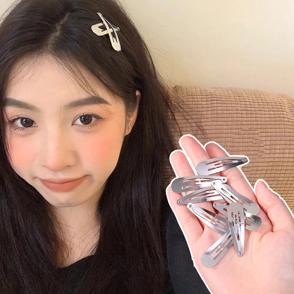 Set 3 / 5 / 10 Kẹp Tóc Kim Loại Hình Giọt Nước Thời Trang Cho Nữ
