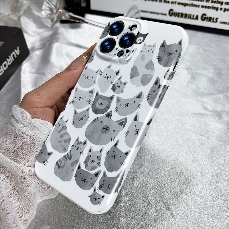 Ốp Điện Thoại Bảo Vệ Toàn Diện Màn Hình In Hình Mèo Cho Iphone1311 12 814pro xsmax Apple xr7plus TZ8D