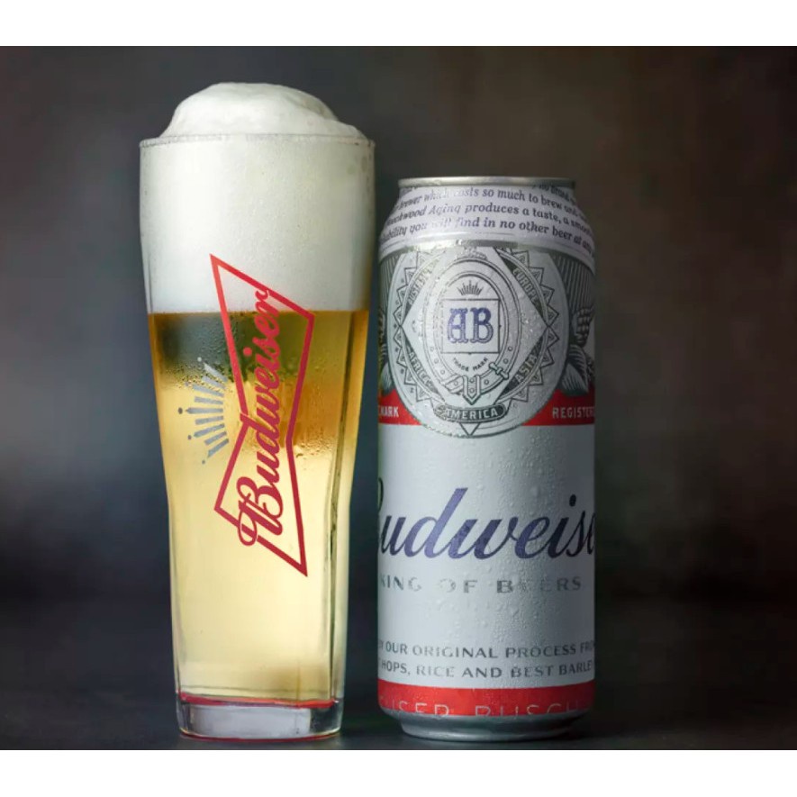 Ly Thủy tinh Budweiser - Ly Bia tươi 400ml không quai - hàng nhập khẩu [ Hoàn Tiền Nếu bể vỡ khi nhận hàng ]