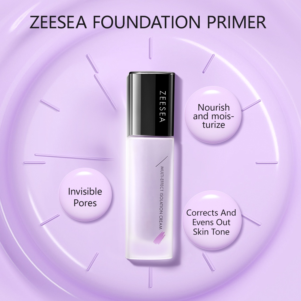 Zeesea Kem Lót Nền Che Khuyết Điểm 30ml + Kem Nền 10ml Dưỡng Ẩm Hydrat Hóa Làm Sáng Da
