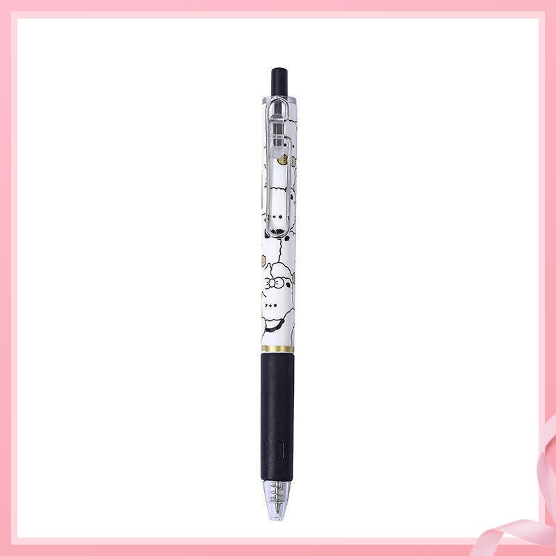 Bút Mực Gel Dạng Nhấn Bằng Kim Loại Hình Gấu Hoạt Họa Màu Đen Sáng Tạo