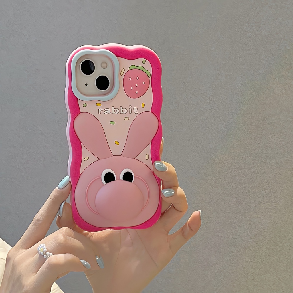 Ốp Điện Thoại TPU Silicon Mềm Chống Sốc Hình Thỏ Mũi Đỏ Dễ Thương Cho iPhone 14 13 12 11 Pro Max