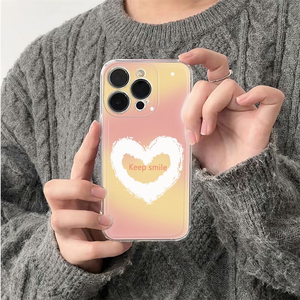 ✅Ốp Điện Thoại Hình Trái Tim Xinh Xắn Cho iPhone121113Ốp Điện Thoại Mềm Chống Sốc Màu Vàng Đơn Giản Cho Iphone 14pro 6In 78max plus DI41