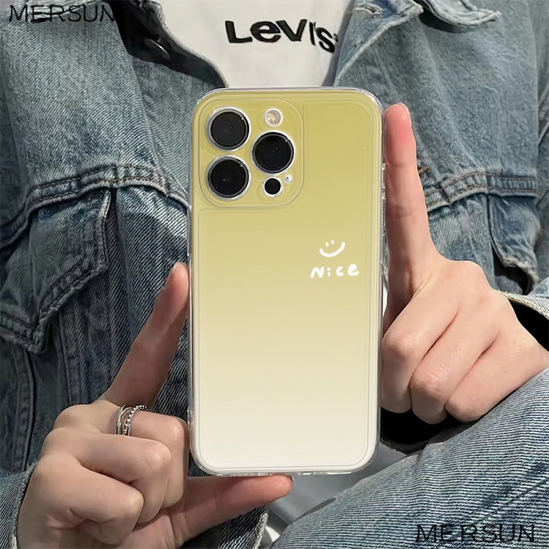 ✅Ốp Điện Thoại Mềm Chống Sốc Họa Tiết Mặt Cười Màu Gradient Cho Iphone 78Max 1211 13 6In14Pro plus