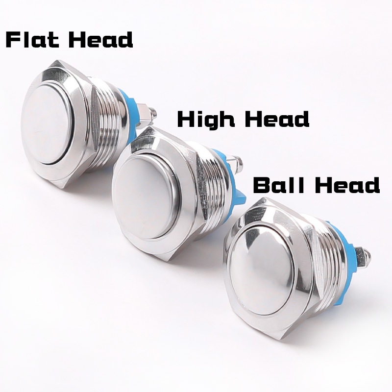 Set 2 Công Tắc Nút Bấm Bằng Kim Loại 16MM 19MM Chống Thấm Nước