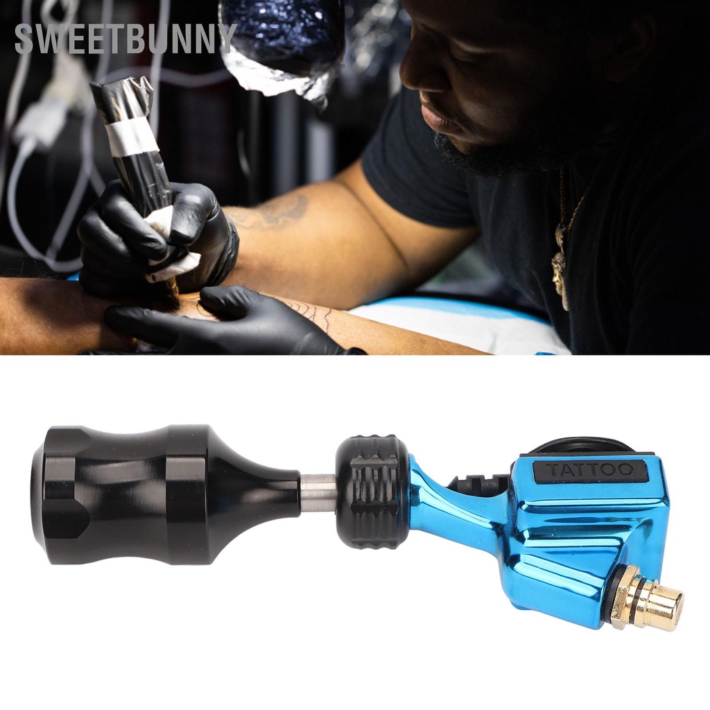 SweetBunny Rotary Tattoo Cartridge Machine 5mm Stroke Liner Shader Chuyên nghiệp 5‑10V Điều chỉnh RCA Bút Blue