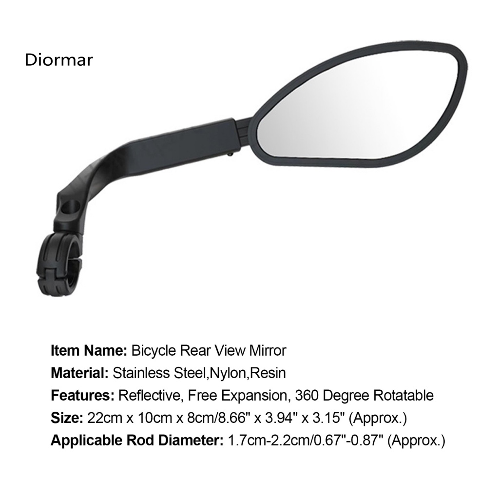 Gương Chiếu Hậu Hiệu Ứng Phản Quang Bằng Thép Không Gỉ Gắn Tay Lái Xe Đạp Gấp Gọn Linh Hoạt