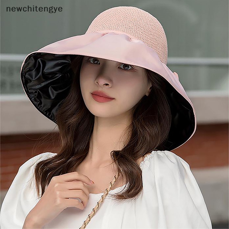 Nón Tai Bèo Vành Rộng Mềm Mại Chống Tia UV Màu Trơn Thời Trang Mùa Hè Cho Nữ