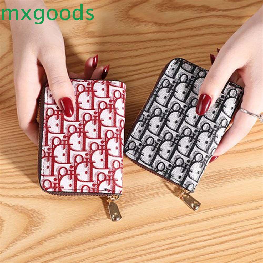 Ví Da PU Mini Có Khóa Kéo Dùng Đựng Thẻ Tiện Lợi Dành Cho Nữ Giá Đỡ