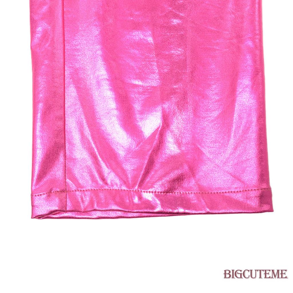 Quần Da PU Có Khóa Kéo Và Nút Kim Loại Phong Cách Đường Phố Cá Tính Cho Nữ