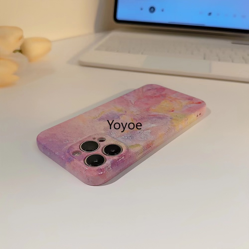 Ốp Điện Thoại Silicone Mềm Chống Sốc Tranh Sơn Dầu Cho iPhone 14plus X XR XS 11 12 13 14 Pro Max SE 7 8 Plus