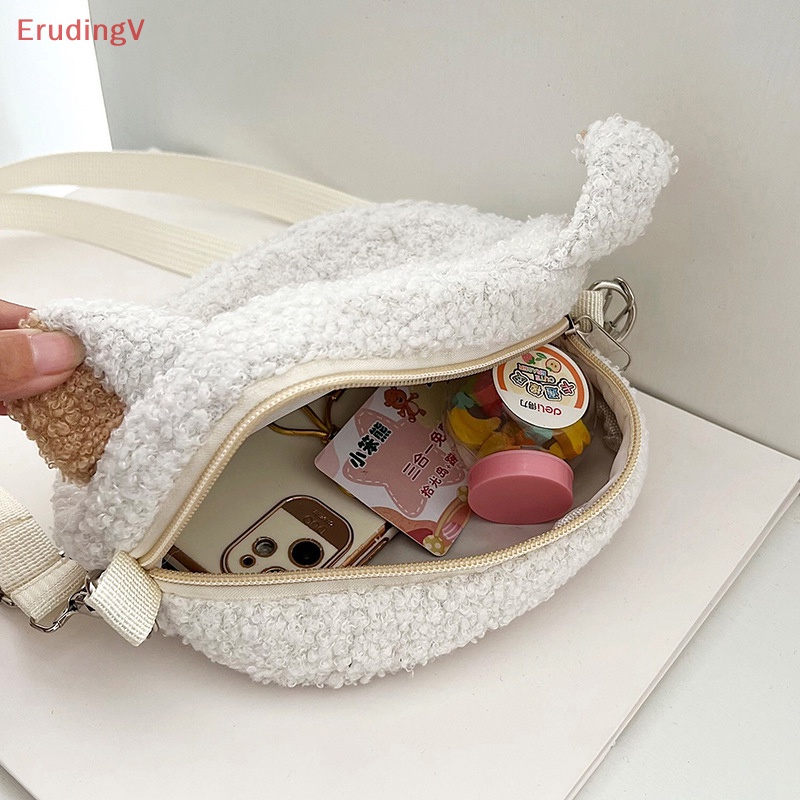 Túi Đeo Chéo Đựng Tiền Xu Mini Hình Chú Cừu Nhồi Bông Mềm Mại Dễ Thương Cho Bạn Gái