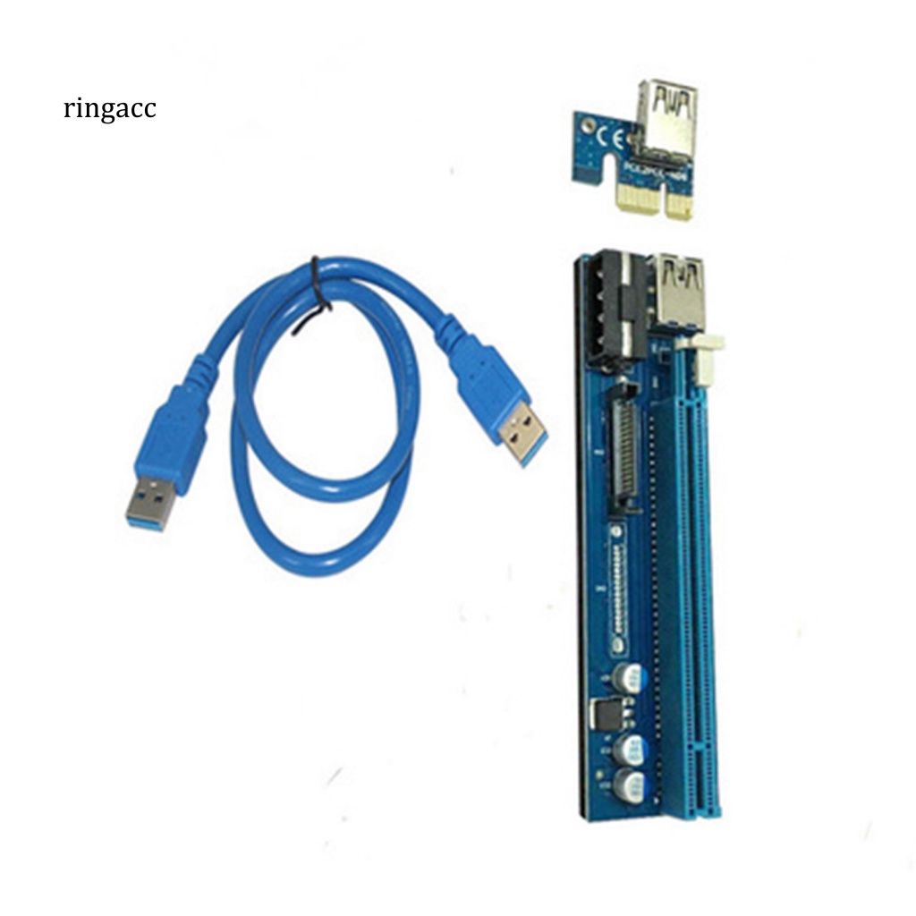 Cáp Chuyển Đổi PCI-E Express 1x Sang 16x RGA PE503 6Pin / 4Pin SATA Chống Mài Mòn