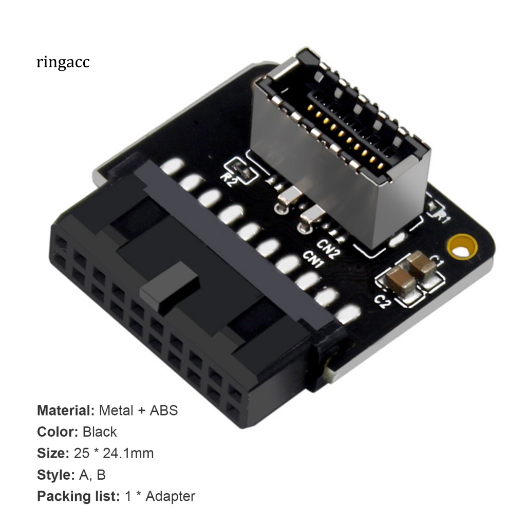 Đầu Chuyển Đổi USB 3.0 19P Sang Type-C 20P 90 Độ Chuyên Dụng Cho Máy Tính Thẻ