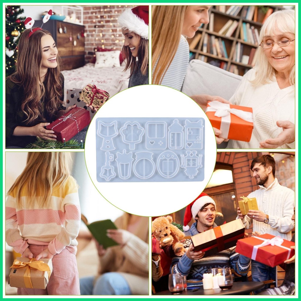 Khuôn Silicone Làm Mặt Dây Chuyền / Móc Khóa Bằng Nhựa Resin Cát Chảy DIY