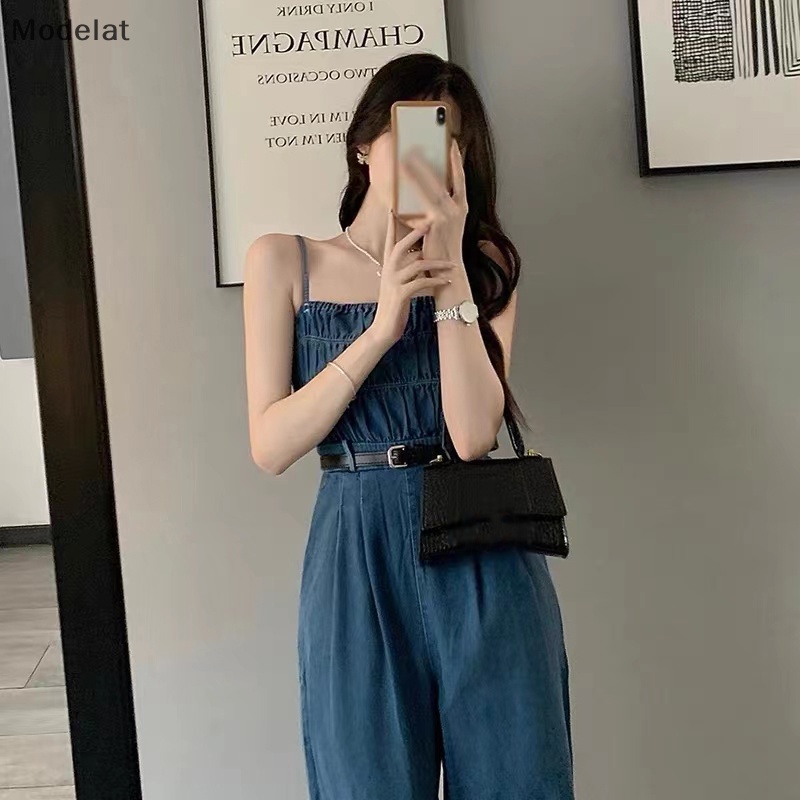 Mfc Jumpsuit Denim Dáng Rộng Đơn Giản Dễ Phối Đồ Mùa Hè Phổ Biến Cho Nữ Giới