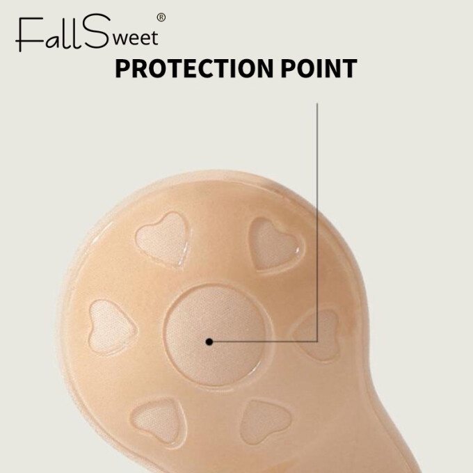 Fallsweet Miếng Dán Nâng Ngực Bằng Silicone Tự Dính Không Dây Có Thể Tái Sử Dụng Nhiều Lần Size S-XL Dành Cho Nữ