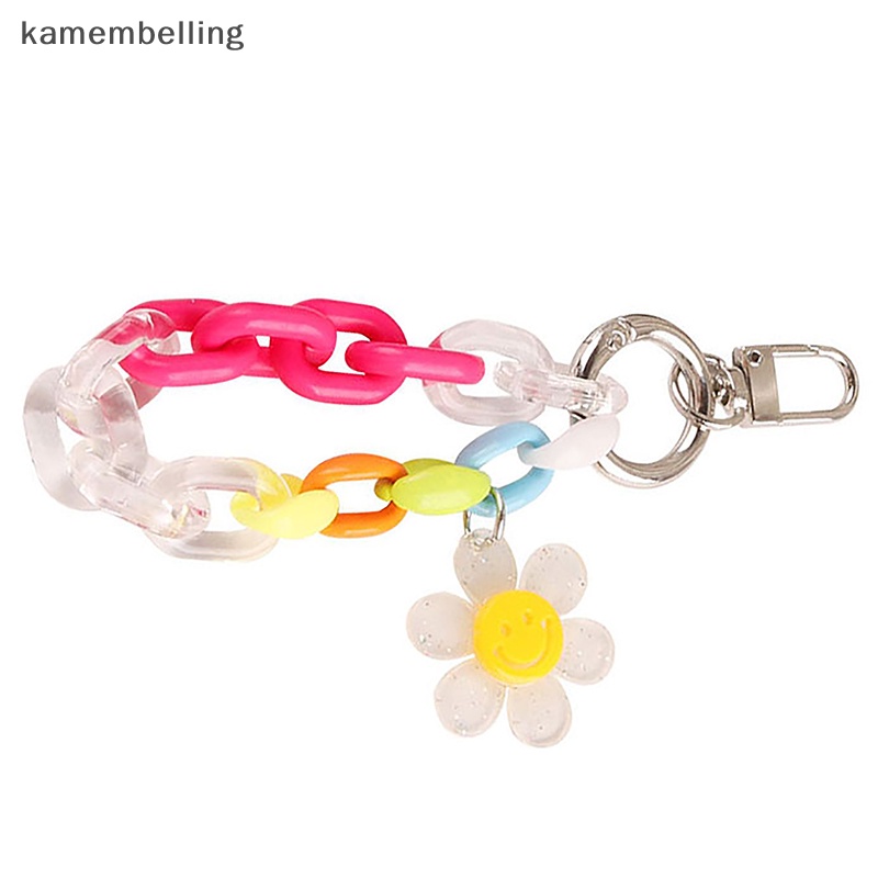 Kamembelling Móc Chìa Khóa Bằng Acrylic Hình Hoa Hướng Dương Màu Sắc Ngọt Ngào Xinh Xắn