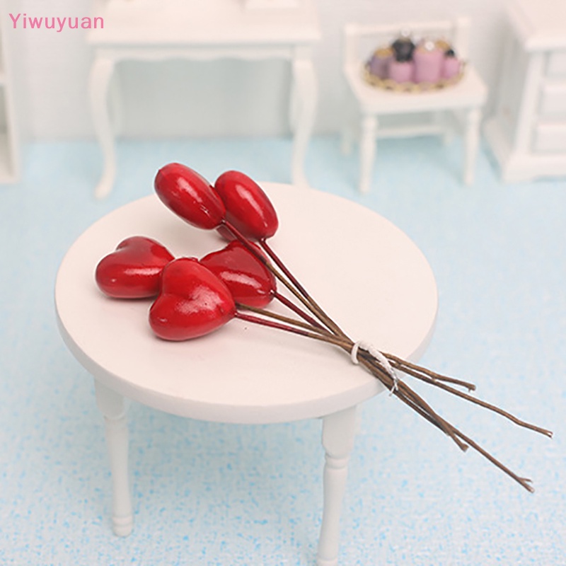 5 Bong Bóng Trái Tim Nhiều Màu Trang Trí Nhà Búp Bê 1: 12 Mới