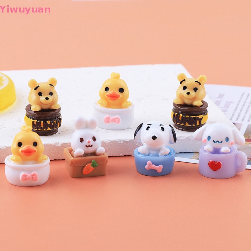 Bộ 2 Miếng Dán Trang Trí Điện Thoại / Tủ Lạnh Hình Cốc / Động Vật 3D Bằng Nhựa Resin DIY Mới