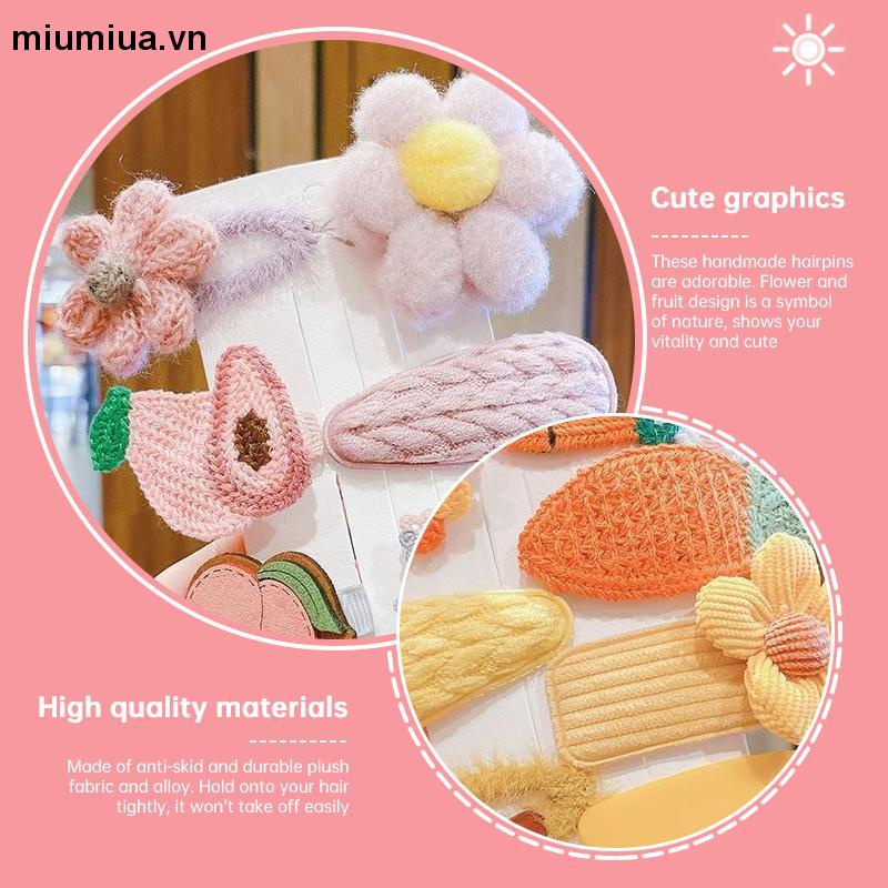 miumiuaBộ Kẹp Tóc Đính Nơ Họa Tiết Hoạt Hình Phong Cách Hàn Quốc Cho Bé Gái