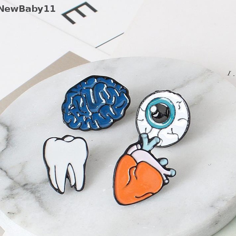 Ghim Cài Áo Hình Bộ Não / Mắt / Răng / Trái Tim Nhiều Màu Sắc