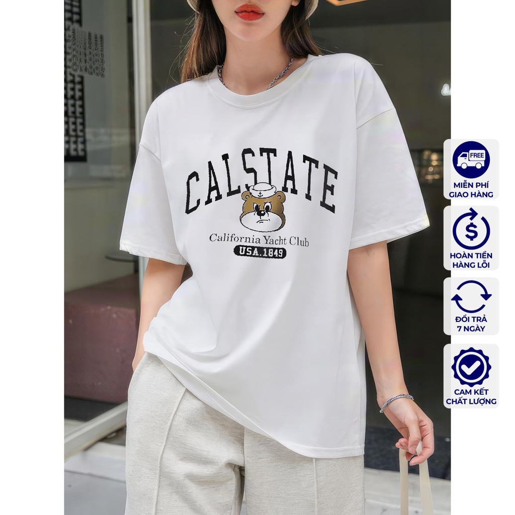 Áo Thun who.au Áo Phông Nam Nữ Tay Lỡ Form Rộng họa tiết gấu nhiều màu chất vải cotton thoáng mát thấm hút tốt