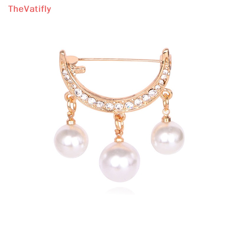 Ghim Cài Áo Hình Mặt Trăng Đính Ngọc Trai Thanh Lịch Cho Nữ