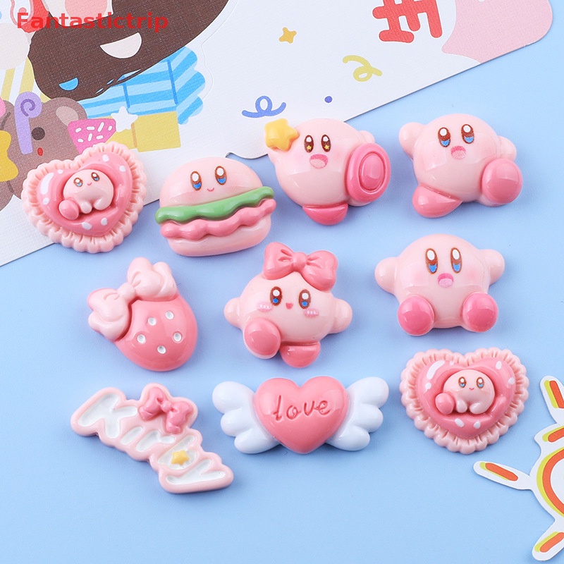 Bộ 5 Kẹp Tóc Hình Ngôi Sao Kirby Bằng Nhựa Resin Dễ Thương DIY