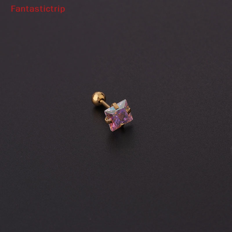 1 Khuyên Tai Xoắn Ốc Đính Đá Zircon Nhiều Màu Thời Trang Cho Nữ