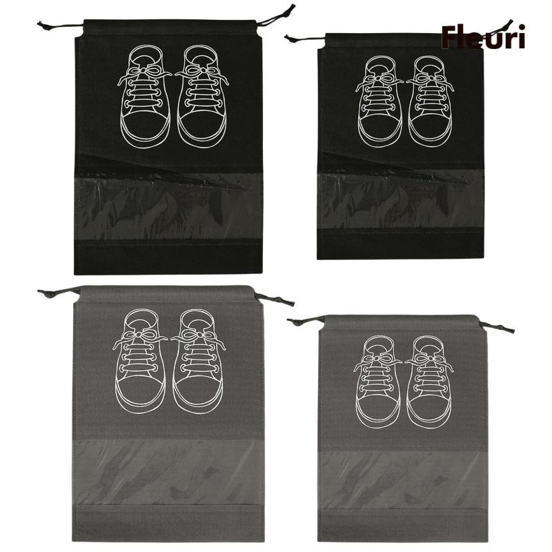 Vỏ Bọc Giày Bằng Vải Không Dệt Có Dây Rút Chống Bụi Tiện Lợi