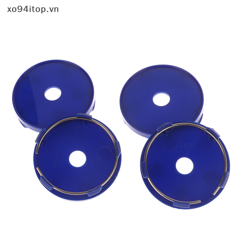 Set 4 Nắp Đậy Trục Bánh Xe Hơi XOITOP Màu Xanh Dương Bằng Chrome