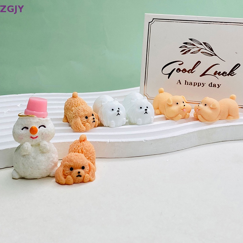 Set 5 Mô Hình Chú Chó Mini Bằng Resin Phát Quang DIY Dễ Thương Trang Trí Nhà Cửa Mới
