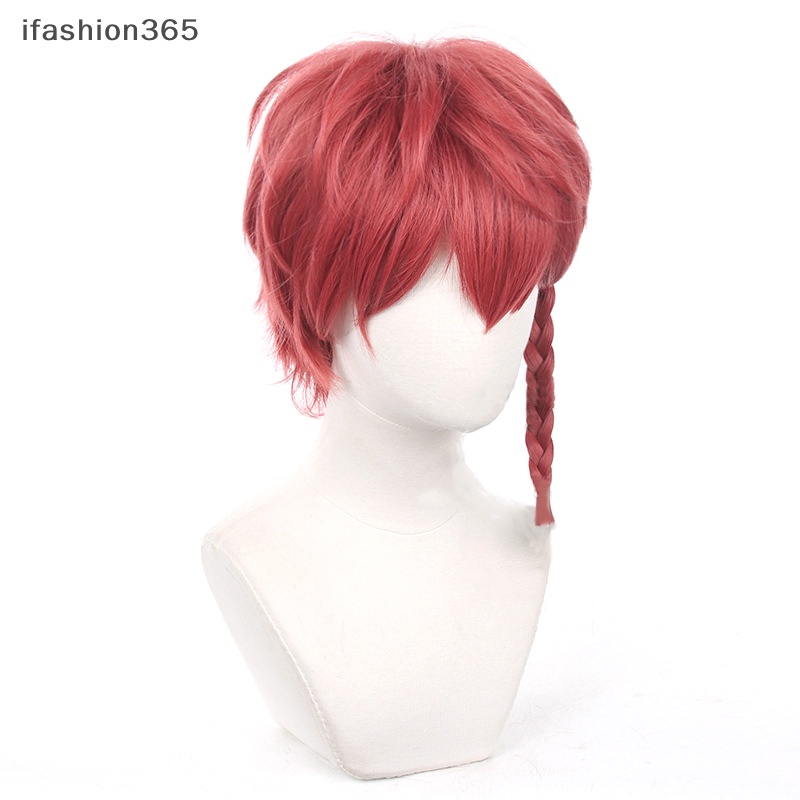 Tóc Giả Ngắn 30cm Màu Đỏ Đậm Hóa Trang Nhân Vật Kurona Ranze ifashion365